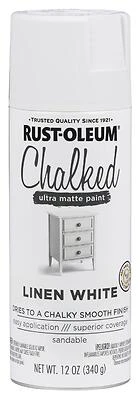 Rust-Oleum 302591 Chalk Spray Paint, Ultra Matte, Linen White, 12 oz Can