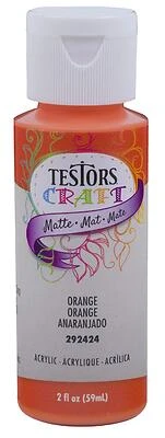 Testors 292424A Acrylic Craft Paint, Matte Orange, 2 Oz