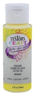 Testors 292427A Acrylic Craft Paint, Matte Sunshine, 2 Oz
