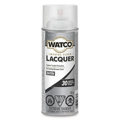 Watco 63281 Lacquer Wood Finish, Clear Satin, 11.25 Oz. Aerosol