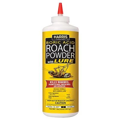 Harris HRP-16 Boric Acid Roach Powder With Lure, 16 Oz.