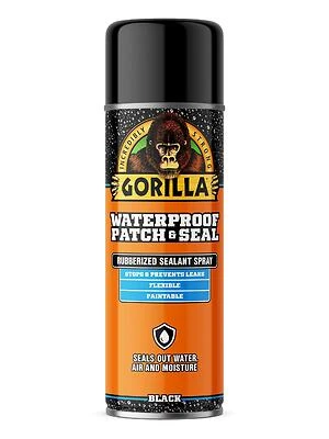 Gorilla 104052 Rubberized Waterproof Patch & Seal, Black, 16-oz. Spray
