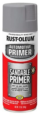 Rust-Oleum 249415 Automotive Spray Primer, Sandable, Grey, 12 Oz.