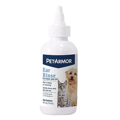 PetArmor 183105 Medicated Ear Rinse for Dogs and Cats, 4 oz