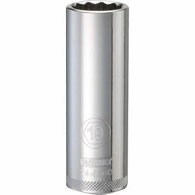 DeWalt DWMT74550OSP Metric Deep Socket, 12-Point, 1/2 In. Drive, 19mm