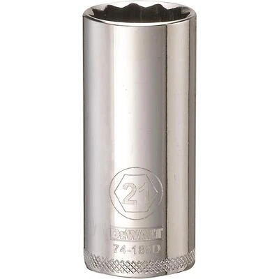 DeWalt DWMT74189OSP Metric Deep Socket, 12-Point, 3/8 In. Drive, 21mm