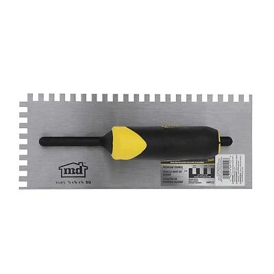 M-D 49112 Square Notch Tile Trowel, 11 In L, 4-1/2 In W