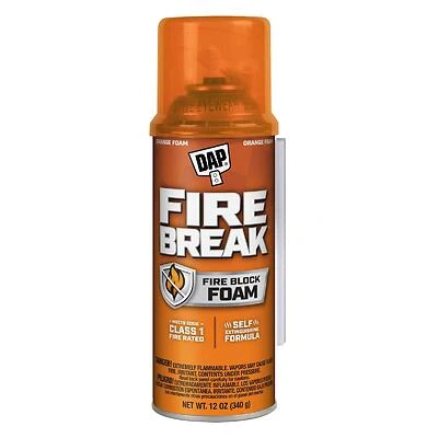 Dap 7565010012 Firebreak Flame-Resistant Foam Sealant, 12-oz.