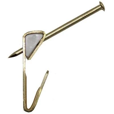 OOK 50582 Picture Hanger, 10 lb, Steel, Brass, Gold, 6/PK