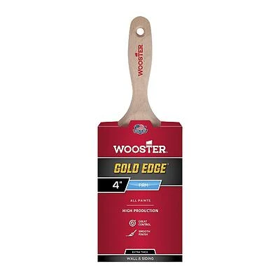 Wooster 5237-4 Gold Edge 4 In. Firm Straight Paint Brush, Polyester