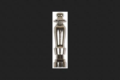 Lamp Finial, Spindle, Nickel Finish, 2-In.