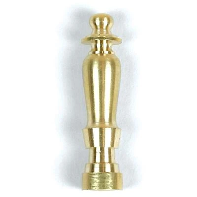 Jandorf 60100 Lamp Finial, Spindle, Solid Brass, 2-In.