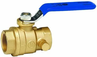 Homewerks 119-2-12-12 Stop and Waste Ball Valve, 1/2 in. FPT x FPT, Brass