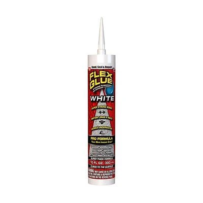 Flex GFSTANR10 Glue Pro Rubberized Waterproof Adhesive, White, 10 Oz
