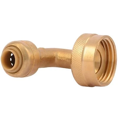 SharkBite U2276LFA Dishwasher Elbow, 1/4 x 3/4 In. Push-Fit Brass