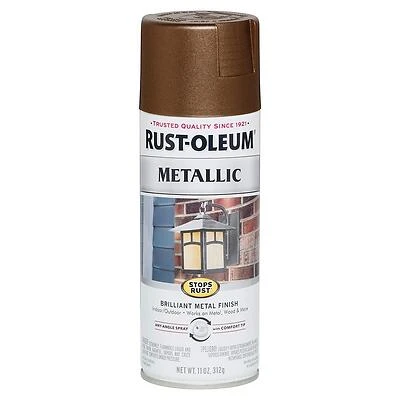 Rust-Oleum 286525 Stops Rust Metallic Spray Paint, Dark Copper, 11 oz