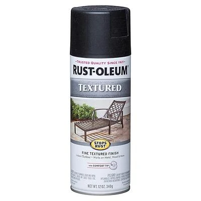 Rust-Oleum 7220830 Stops Rust Textured Spray Paint, Black, 12-oz.
