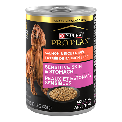 Dog Food, Sensitive Skin & Stomach Salmon & Rice, 13 oz.